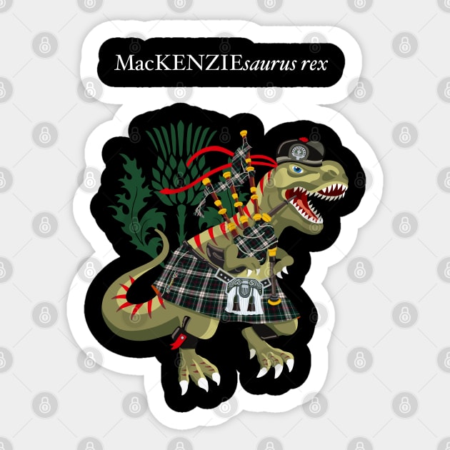 Clanosaurus Rex MacKENZIEsaurus rex Plaid MacKenzie Modern Scotland Ireland Family Tartan Sticker by BullShirtCo